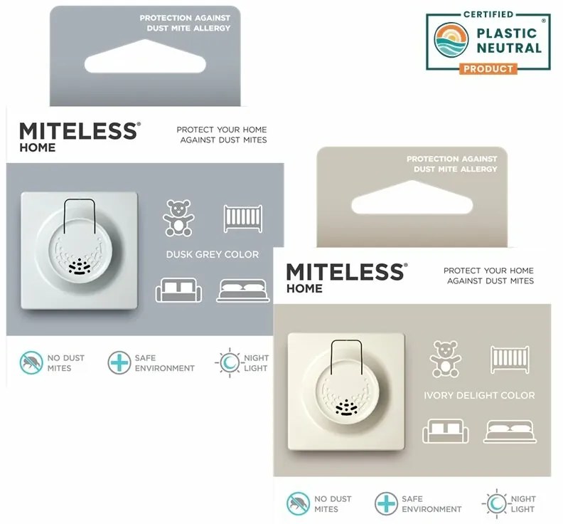 MITELESS® Home Ultrazvukový odpudzovač roztočov pre domácnosť, sivá