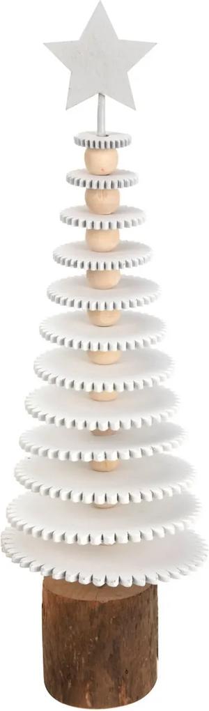 Vianočná drevená dekorácia Roundy tree, 25 cm