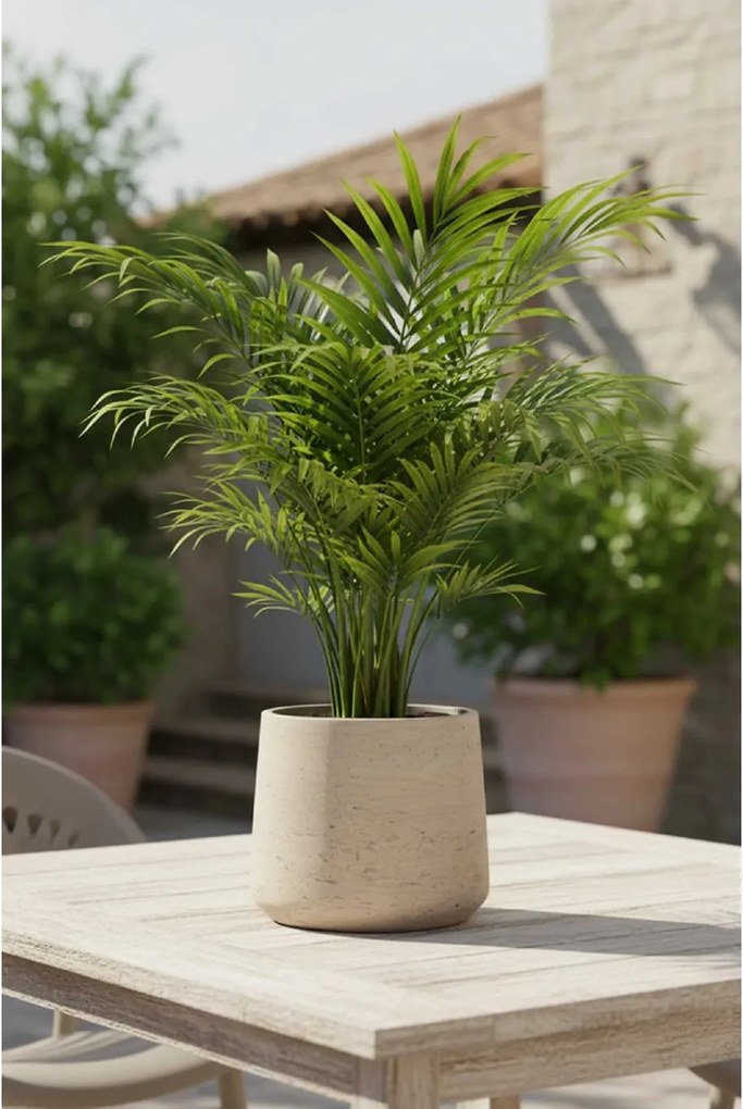 Kvetináč TROPICO, sklolaminát, výška 29 cm, béžová