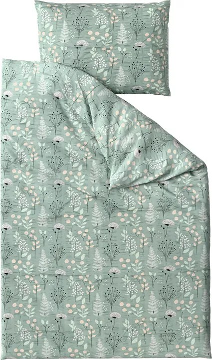 Krepové obliečky WILD FLOWERS mentolové Rozmer obliečky: 70 x 90 cm | 140 x 200 cm