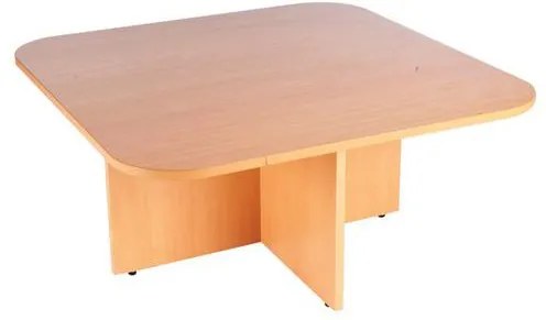 Konferenčný stôl Manutan, 100 x 100 cm, dezén buk