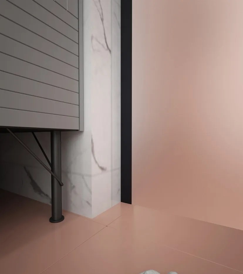 Erga Paris, sprchová zástena Walk-In 80x200 cm, 8mm sklo námraza, čierny profil, ERG-V02-PARIS-080x200-FR-BK