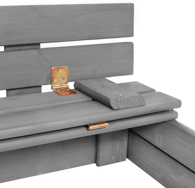 SPRINGOS Uzavreté drevené pieskovisko s lavičkami 120x120 cm – impregnované drevo, s plachtou a netkanou textíliou SBP120SET01X