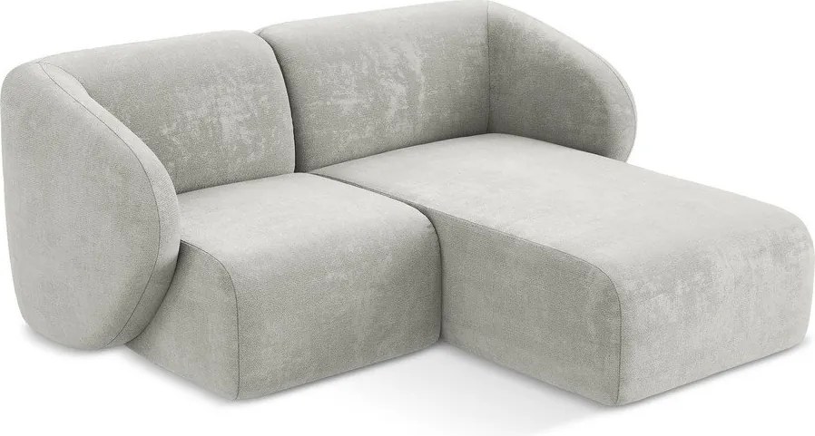 Svetlosivá ženilková rohová pohovka (pravý roh/s leňoškou) Lani – Makamii