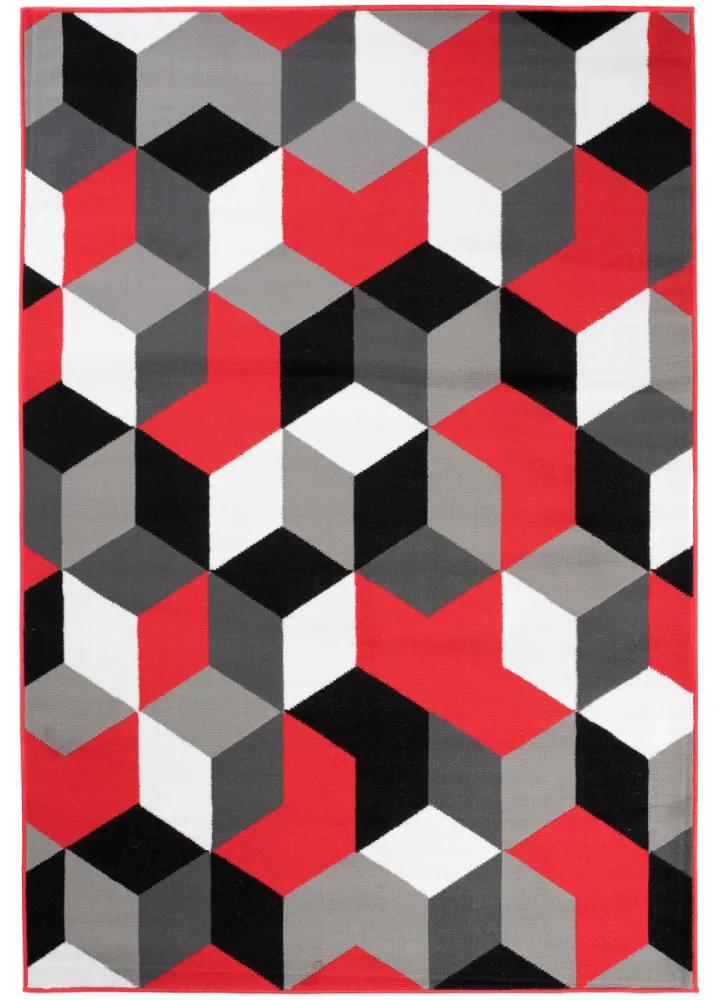 Kusový koberec PP Elma šedočervený, Velikosti 200x250cm | BIANO