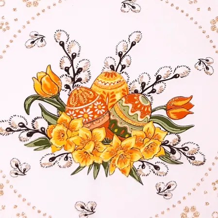 Veľkonočný oválny kuchynský obrus EGG