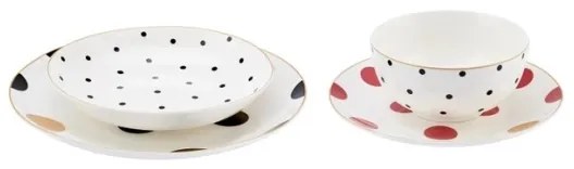 24-dielna pestrofarebná jedálenská súprava z porcelánu