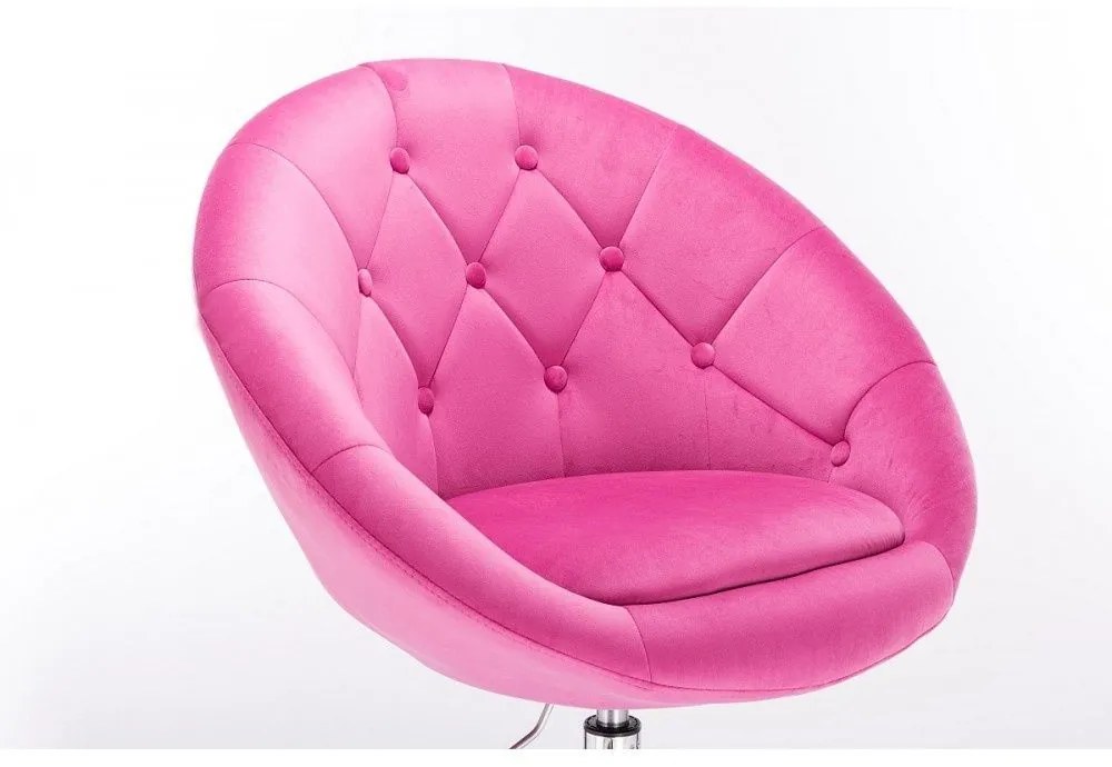 LuxuryForm DESIGN Kreslo VERA VELUR na striebornom kríži - ružové