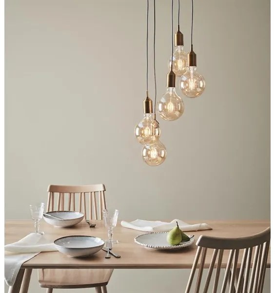 Markslöjd 108100 - Luster na lanku BRONX 5xE27/60W/230V bronzová