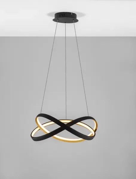 LED luster Odrey čierna s diaľkovým ovládaním