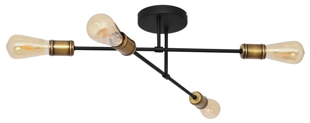 Prisadený luster CAMBRIDGE 4xE27/20W/230V čierna/zlatá