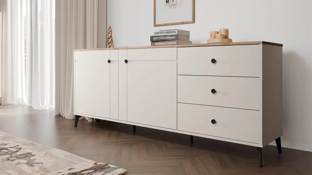 Komoda Point 183 cm dub Castello/kašmírová