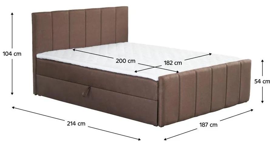 Tempo Kondela Boxspringová posteľ, 180x200, hnedá, STAR