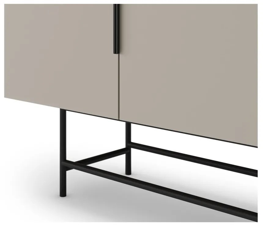 Krémová nízka komoda 200x77,5 cm Eldia – Marckeric