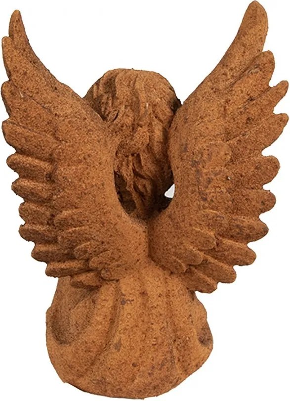 Dekoratívna hrdzavá figúrka anjel sediaci - 11*9*15 cm