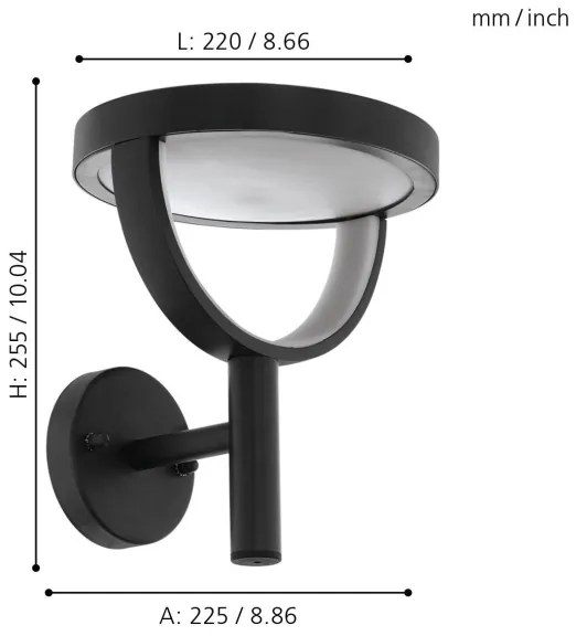 Eglo 98234 - LED Vonkajšie nástenné svietidlo FRANCARI-C LED/15W/230V IP44