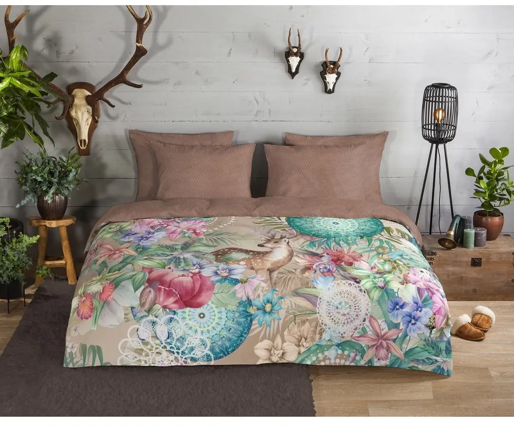 Hnedé flanelové obliečky na jednolôžko 140x200 cm - HIP