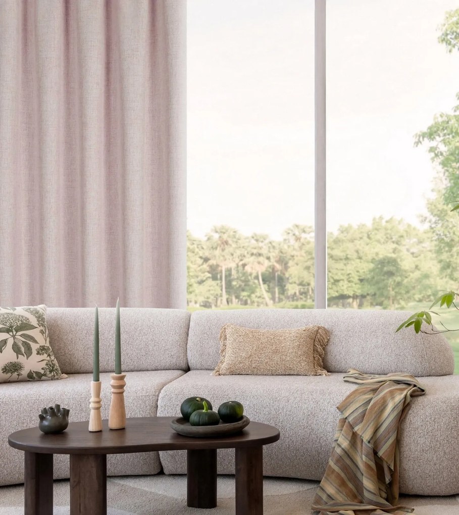 ZÁVES NA PÁSKE JULA2 140X270 CM PUDROVÁ