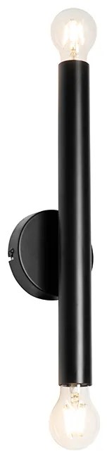 Art Deco nástenná lampa čierna 2-svetlo - Tubi