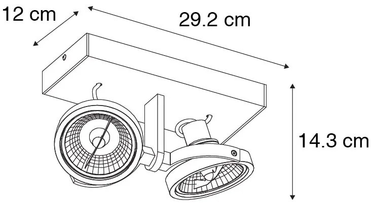 Moderné bodové svetlo čierne 2-žiarovkové - Master 111