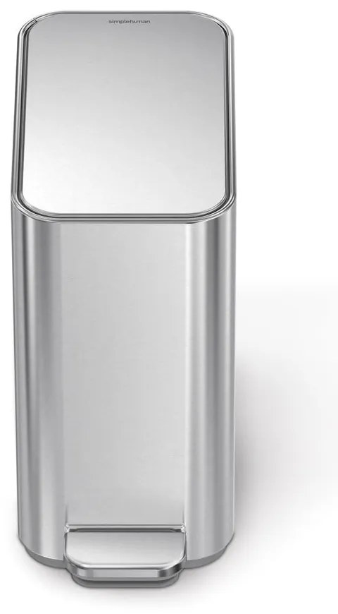 Nášľapný oceľový odpadkový kôš v matne striebornej farbe 5 l – simplehuman