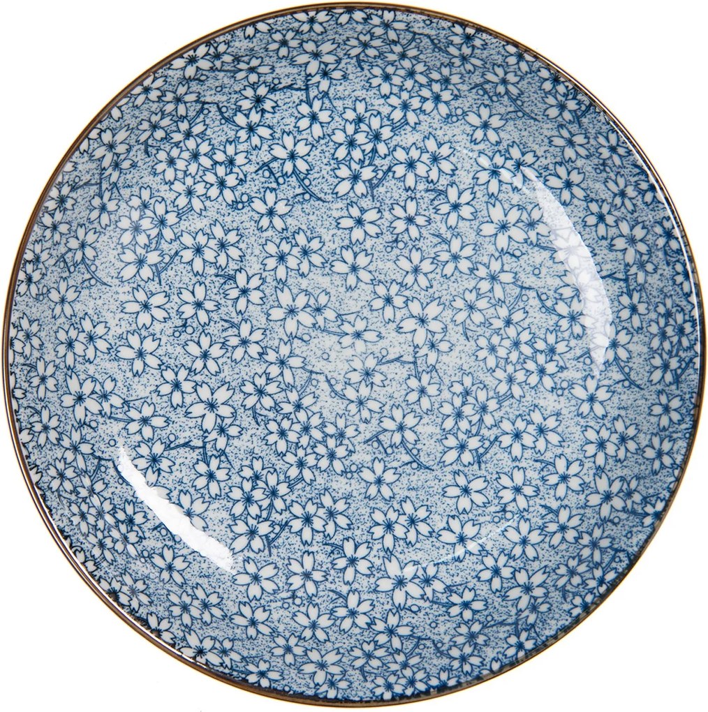 Hlboký tanier modré kvietky BlueFlow - Ø20 * 4 cm