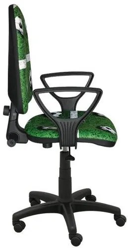 Detská otočná stolička BRANDON - FUTBAL zelená