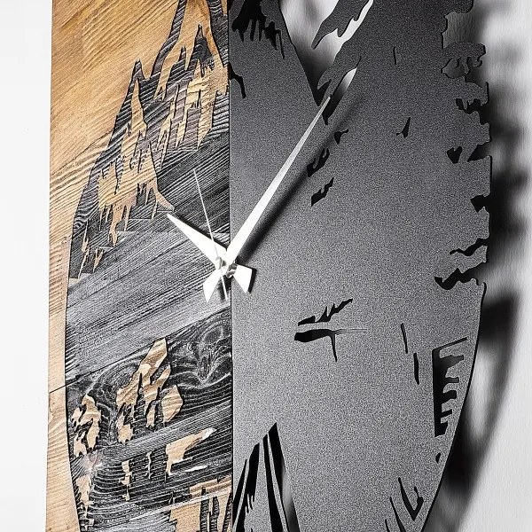 Nástenné hodiny 56x58 cm 1xAA drevo/kov