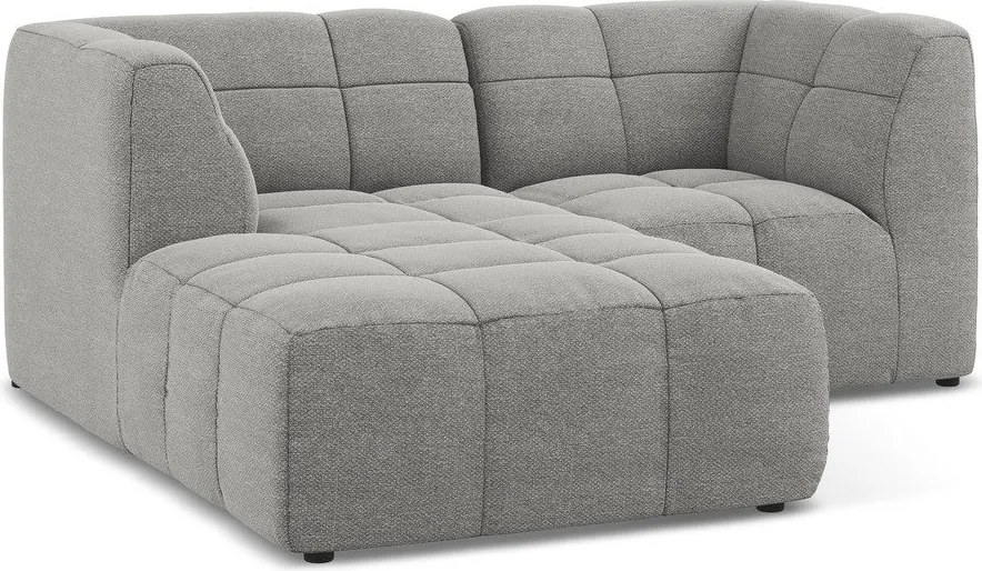 Sivá rohová pohovka z textílie buklé (ľavý roh/s leňoškou) Aloha – Makamii