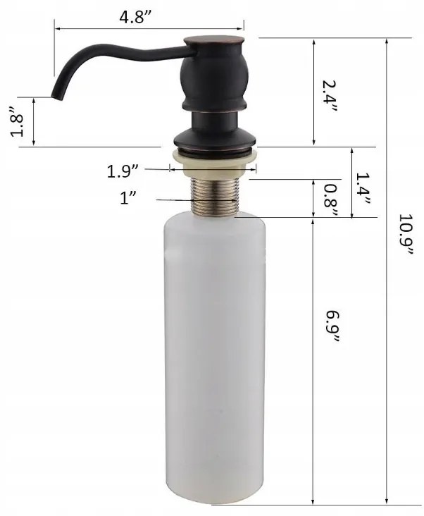 Gamma Retro, dávkovač saponátu pre kuchynský drez 400ml, biela, GMA-DOZR-WH