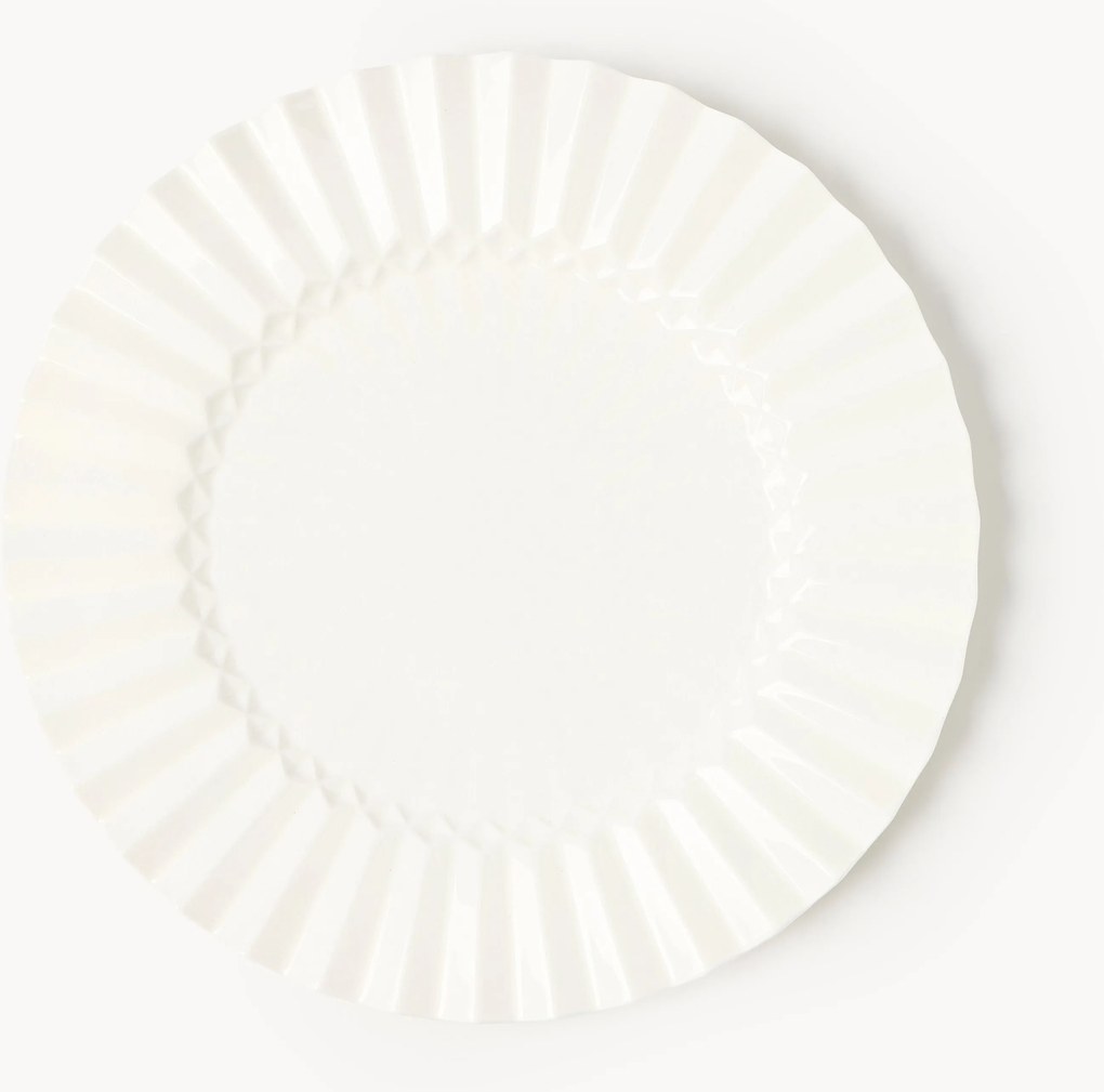 Porcelánové raňajkové taniere's reliéfnym vzorom Antonin, 4 ks