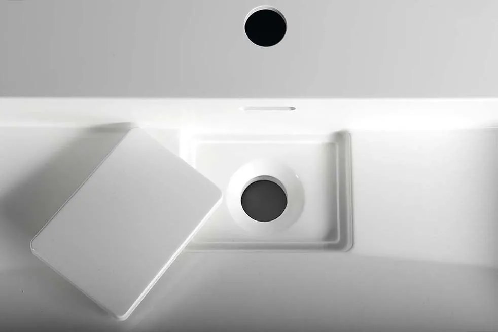 Sapho Sapho, AMUR umývadlo vrátane krytu výpuste 90x46cm, liaty mramor, biela, 55032