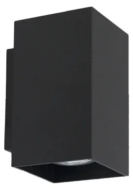 Moderná nástenná lampa čierna štvorcová 2-svetlo - Sandy