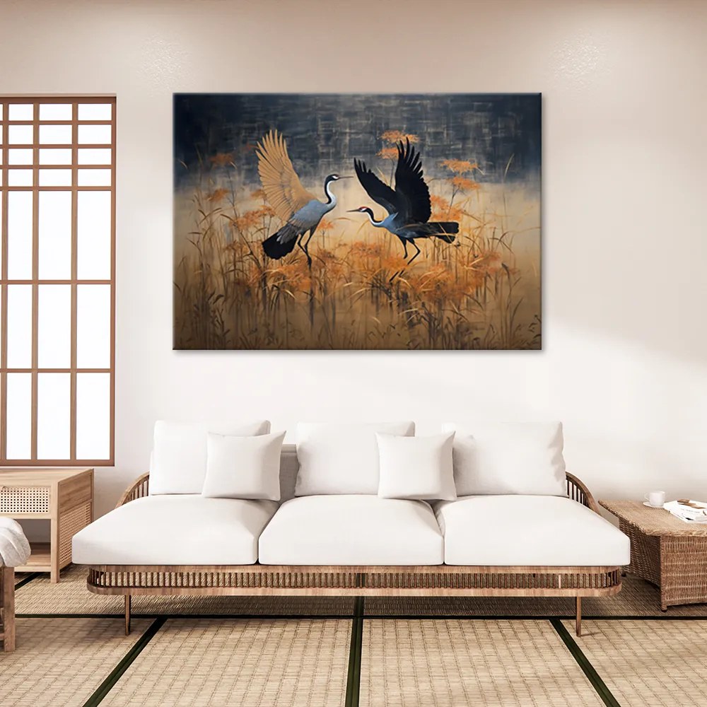 Gario Obraz na plátne Tŕstie a žeriavy Rozmery: 100 x 70 cm