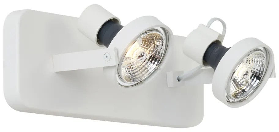 Dizajnový stropný reflektor biely GU10 70mm 2-svetelný nastaviteľný - Vo