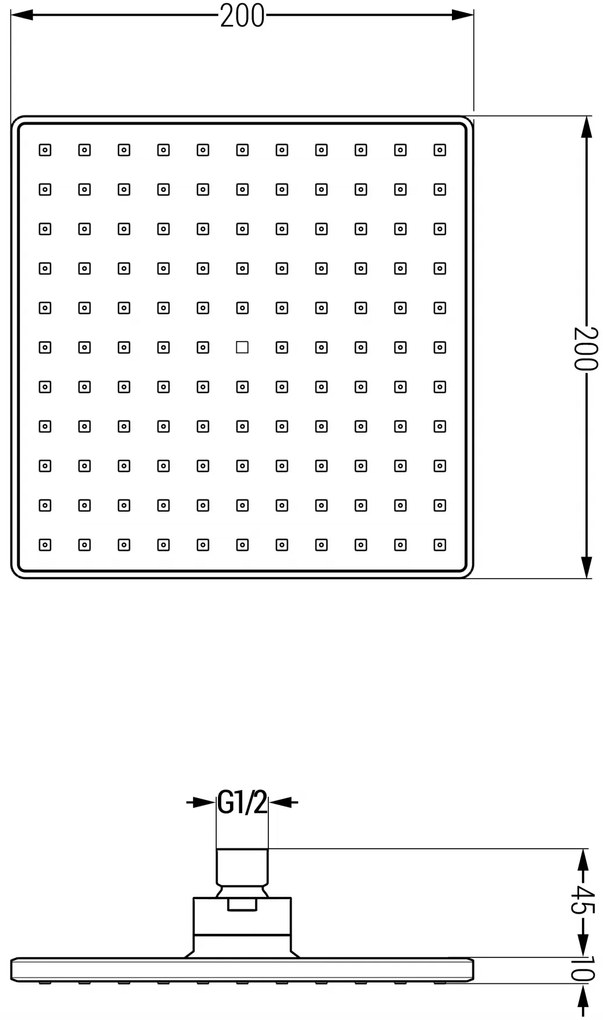 Mexen Uno, podomietkový sprchový set DR02, čierna, 71435DR02-70