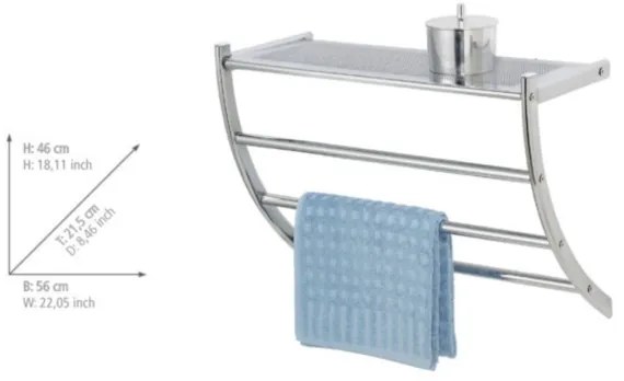 WENKO 15578100 - Stojan na uteráky PESCARA 56x46 cm lesklý chróm