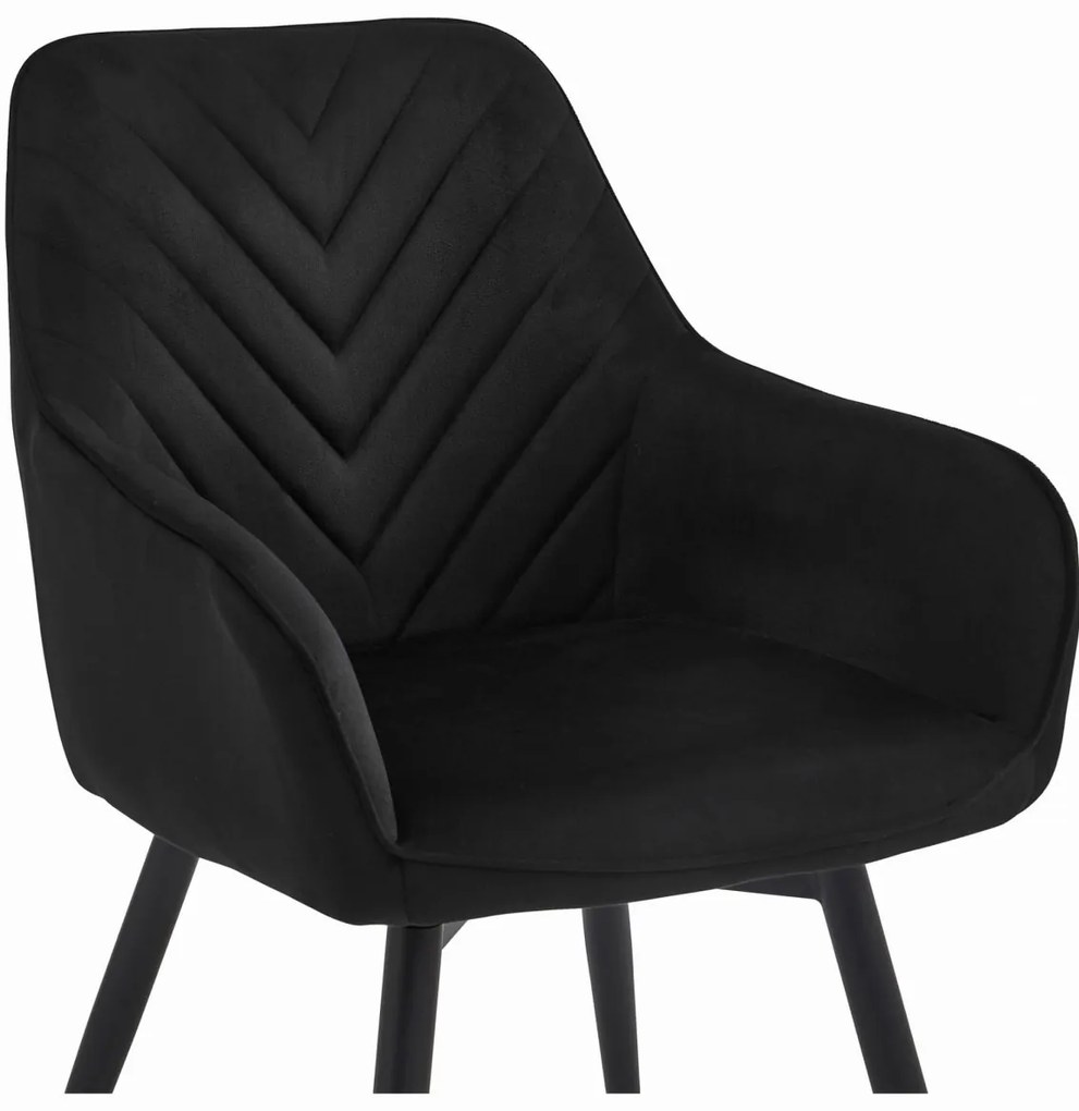 Otočné jedálenské kreslo NANA360 VELVET, čierne