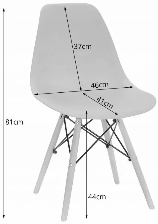 Jedálenská zostava TODI 80cm okrúhly stolový set biely + 4 stoličky OSAKA čierne Farba: Čierna