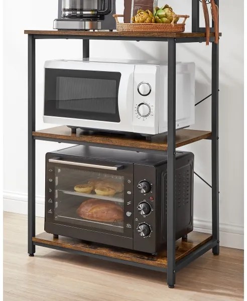 Policový regál MARGE hnedá/čierna