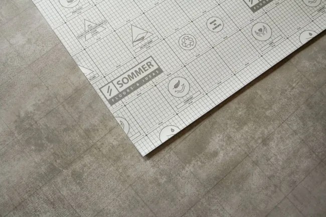 PVC podlaha Olympic Monas 1 štvorce, tmavosivá