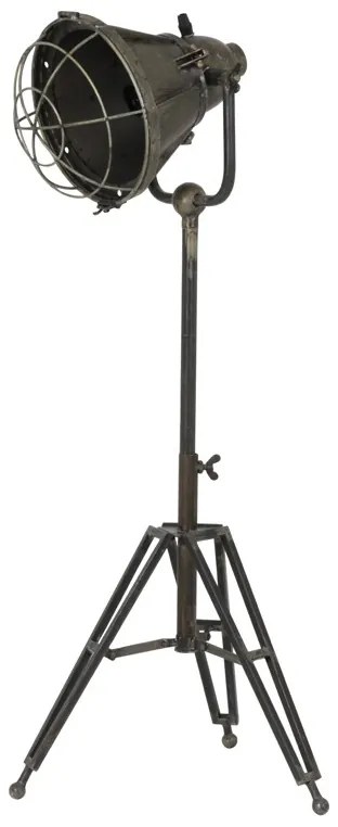 Šedá stolná lampa na trojnožke s bronzovou patinou Damyan - 35*30*77 cm/40W