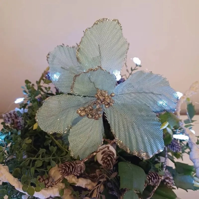 DECOLED Umělá květina modrá, 20,5x17 cm