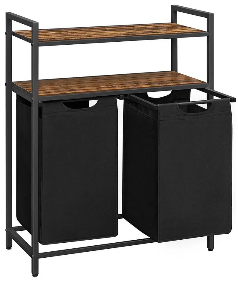 Koš na bielizeň REX hnedý/čierny