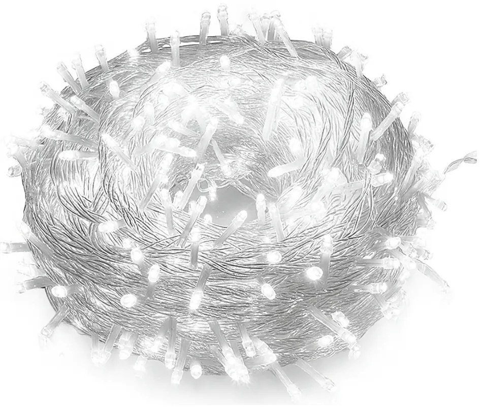 Vianočné svetielka LED záclona FLASH studená biela 300 LED