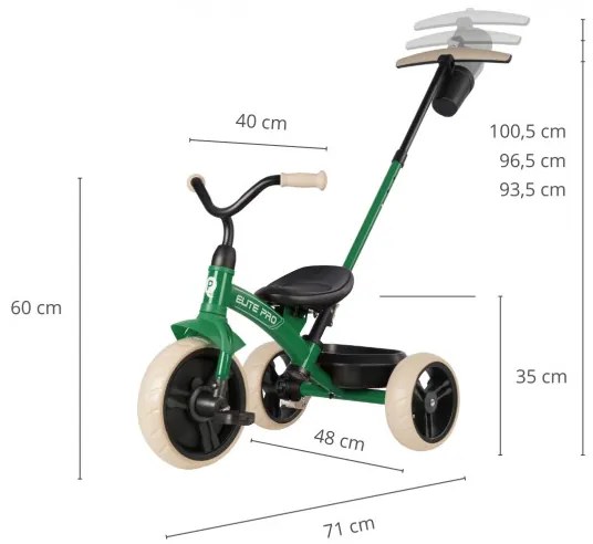 Trojkolka Qplay Elite Pro zelená