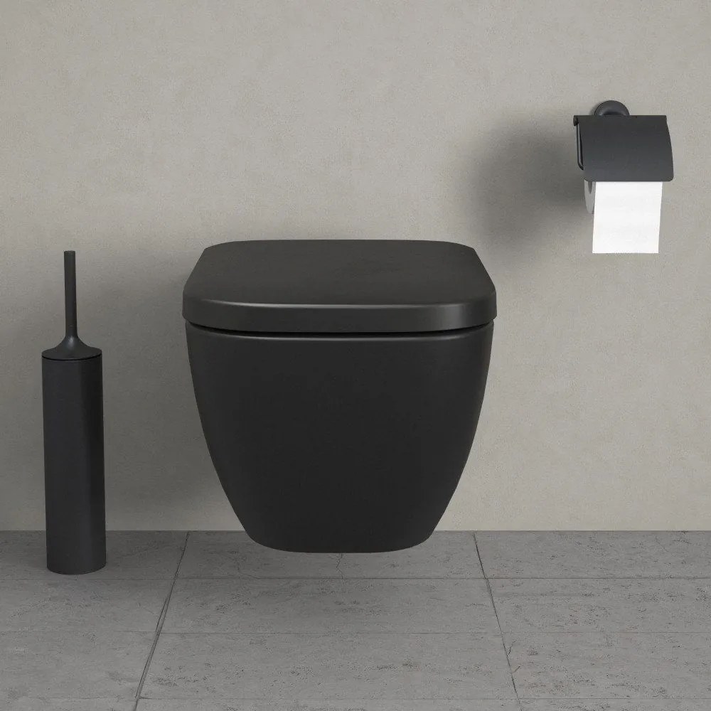 DURAVIT Happy D.2 závesné WC Rimless s hlbokým splachovaním, 365 x 540 mm, antracit/antracit matný, 2222098900