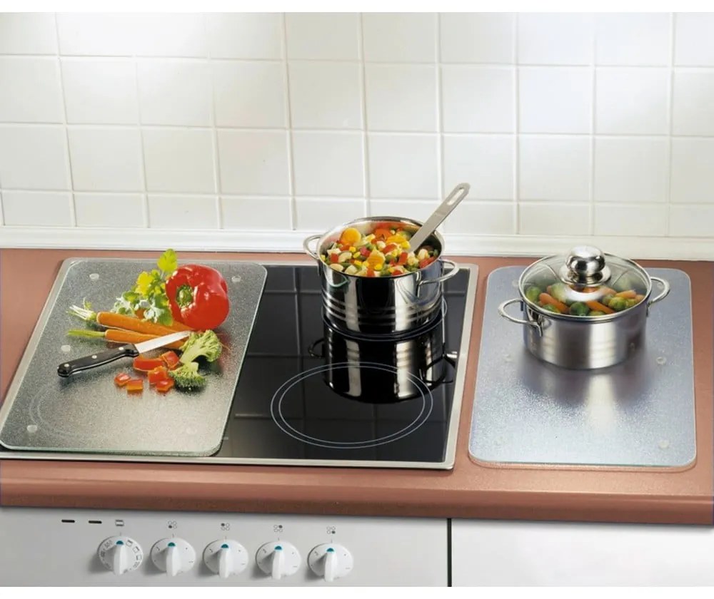 Kryty na sporák z tvrdeného skla v súprave 2 ks 52x30 cm Transparent - Allstar