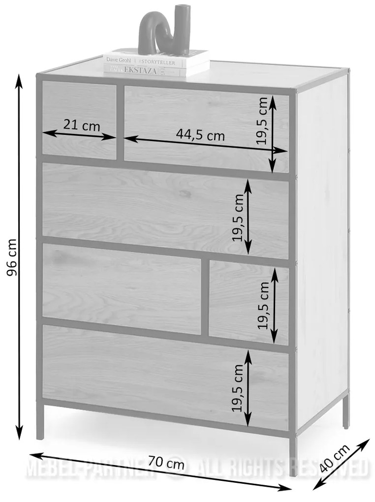 Komoda Soren Kom (sonoma + biela). Akcia -18%. Vlastná spoľahlivá doprava až k Vám domov. 1110767