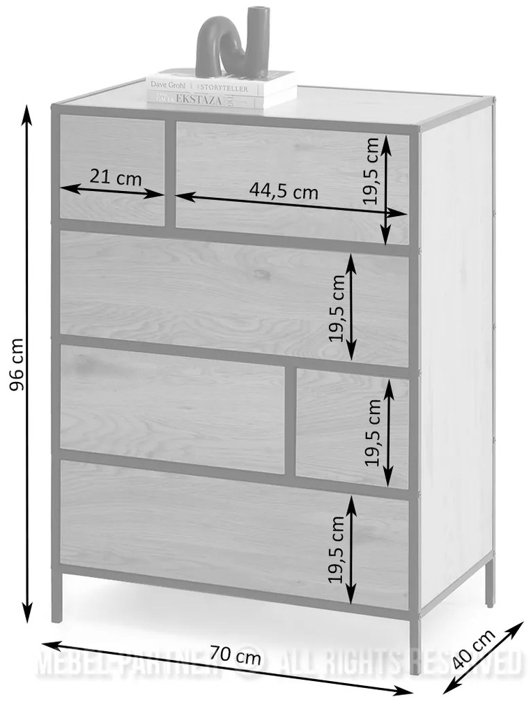 Komoda Soren Kom (sonoma + biela). Akcia -33%. Vlastná spoľahlivá doprava až k Vám domov. 1110767